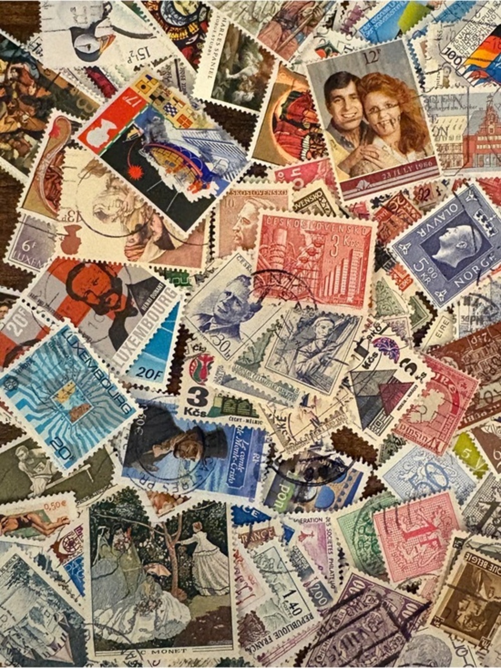 150 Assorted European Postage Stamps- Eight Countries- LOT #1